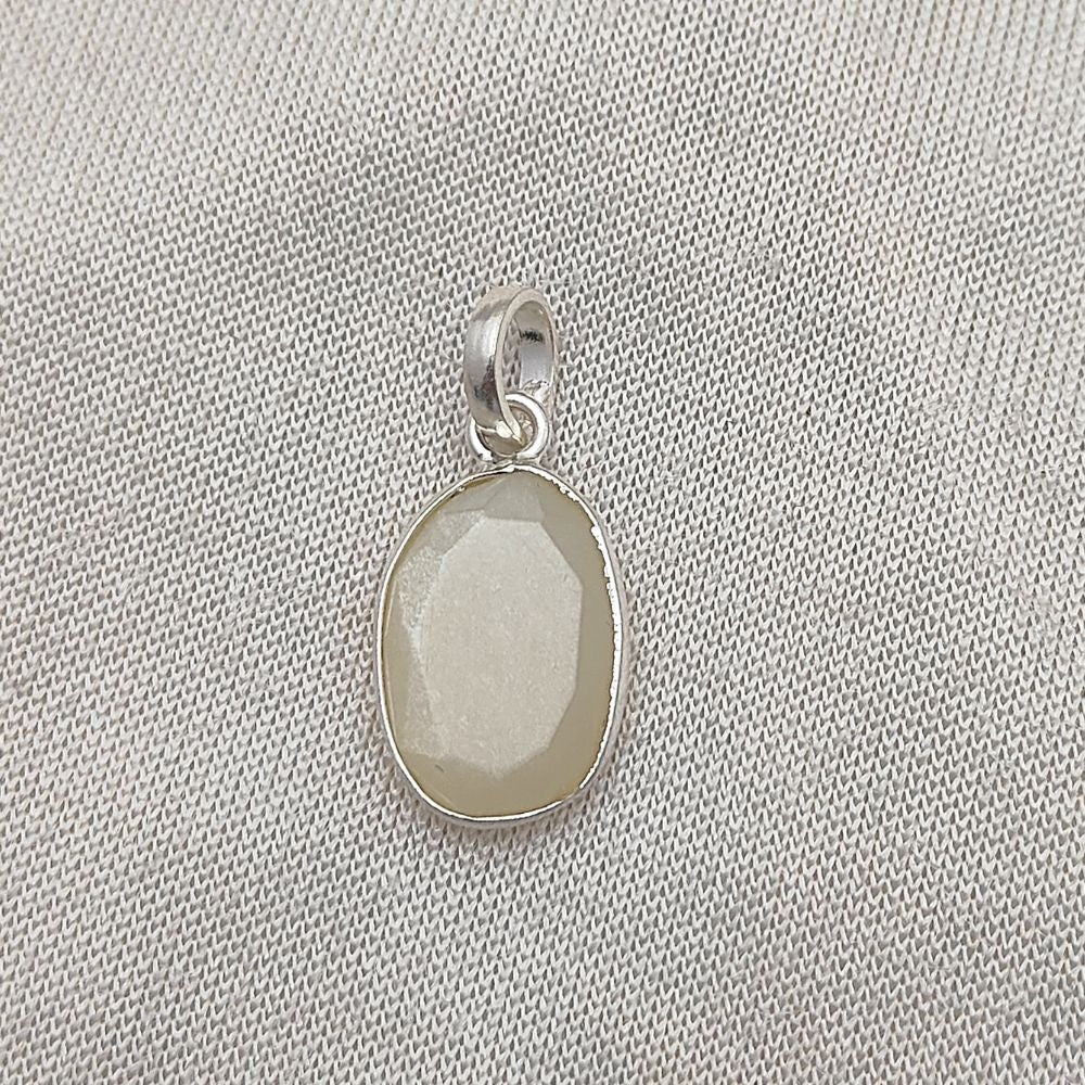 June Birthstone 10-15mm Uneven Shape White Moonstone Pendant Gold/Silver Plated Handmade Charms