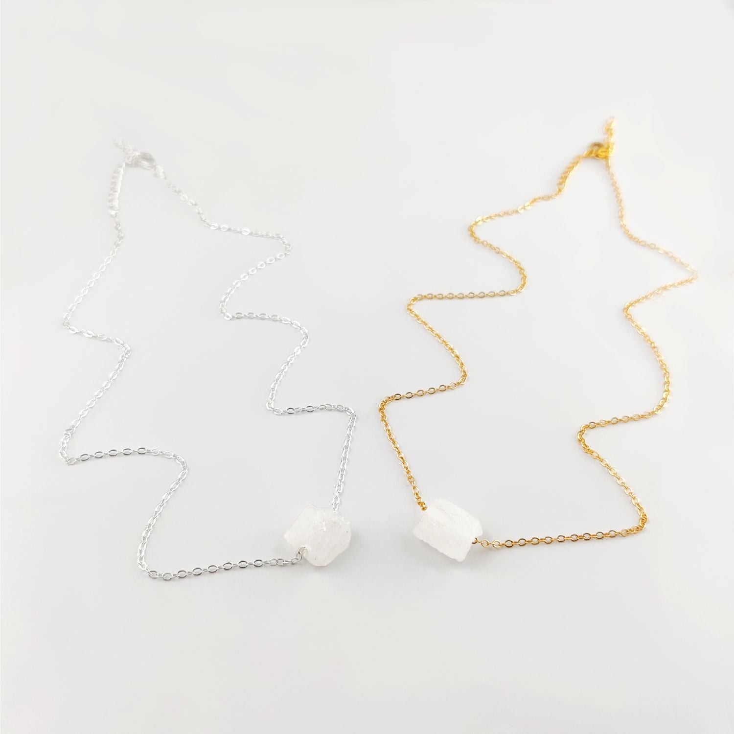 Gold Plated Moonstone Necklace – Dainty Crystal Pendant for Her