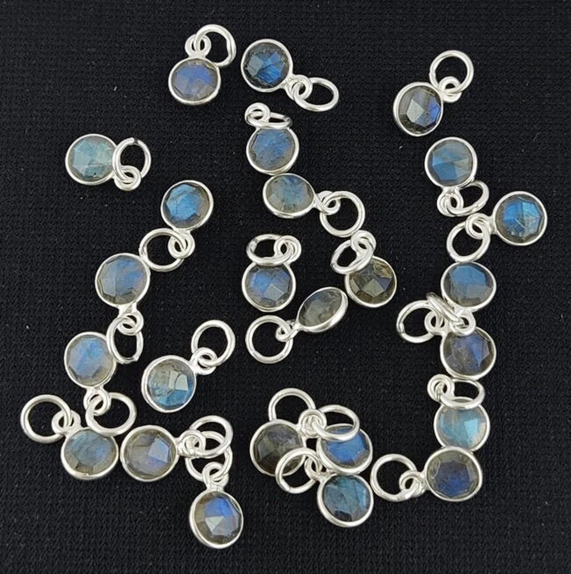 925 Sterling Silver Gemstone Pendant Handmade 6mm Round Faceted All Birthstone Necklace Charm- Selling Per Piece