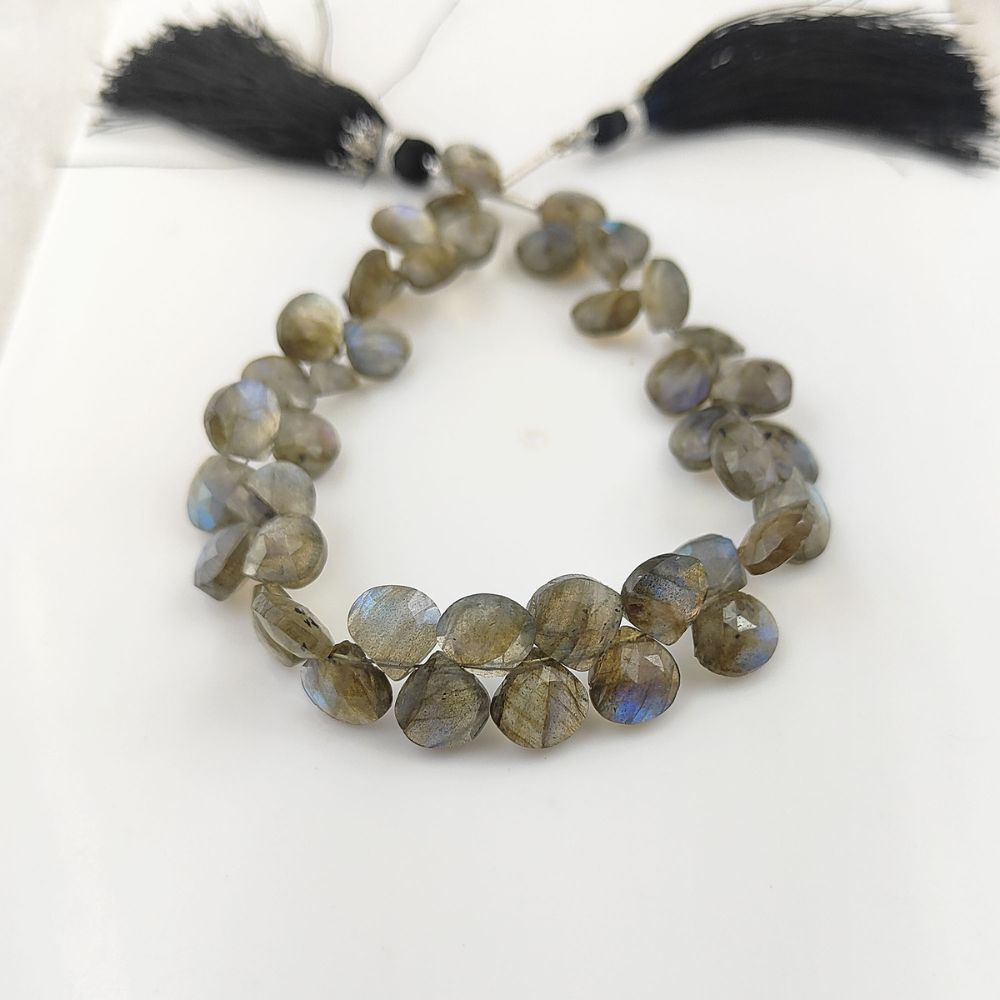 Faceted Labradorite Heart Gemstones – Spiritual Stones for DIY Jewelry