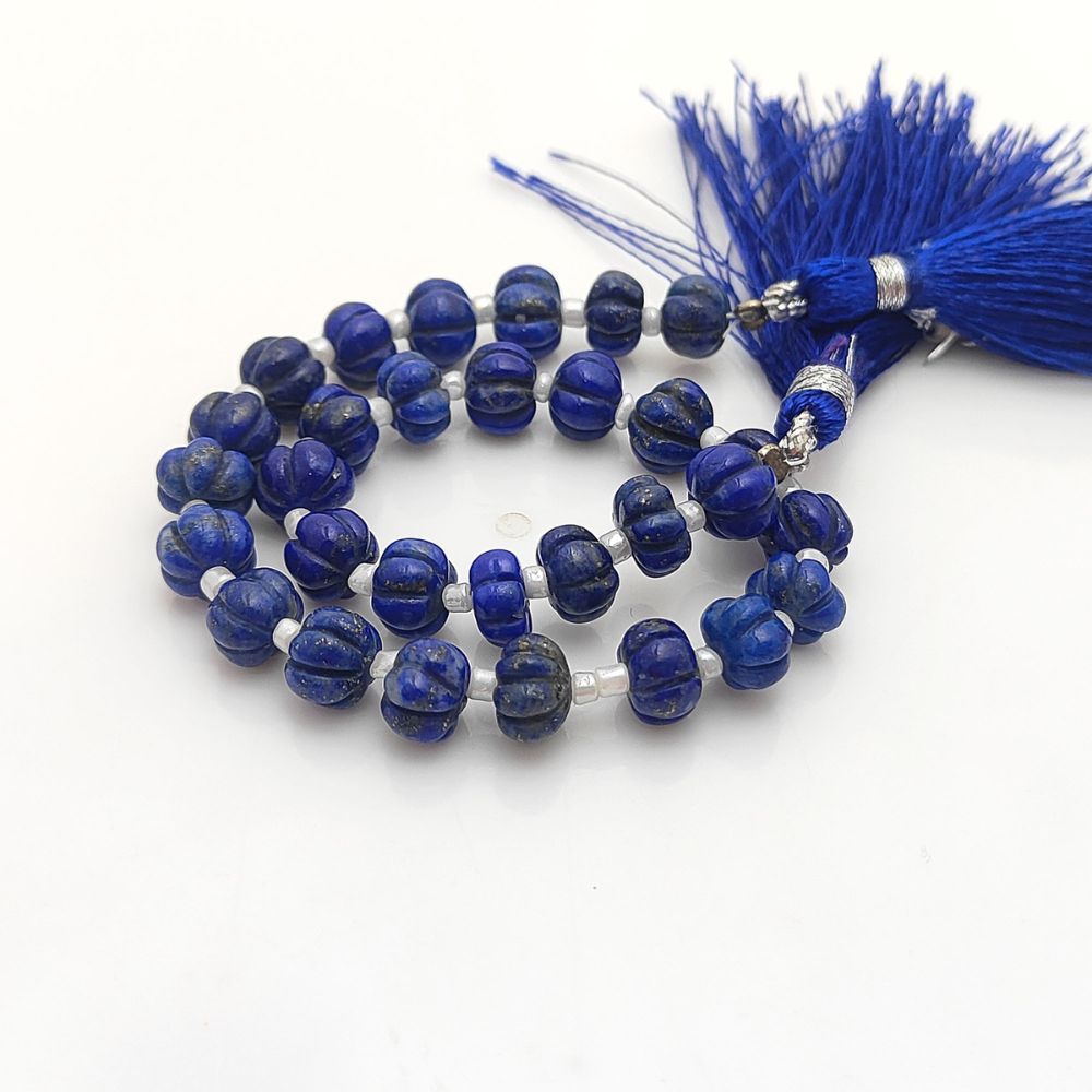 Elegant Lapis Lazuli Pumpkin Beads – Rich Blue Gemstones for Unique Jewelry Designs