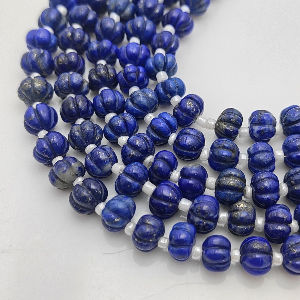Handmade Jewelry Makers – Lapis Lazuli Pumpkin Beads for Elegant Blue Gemstone Designs