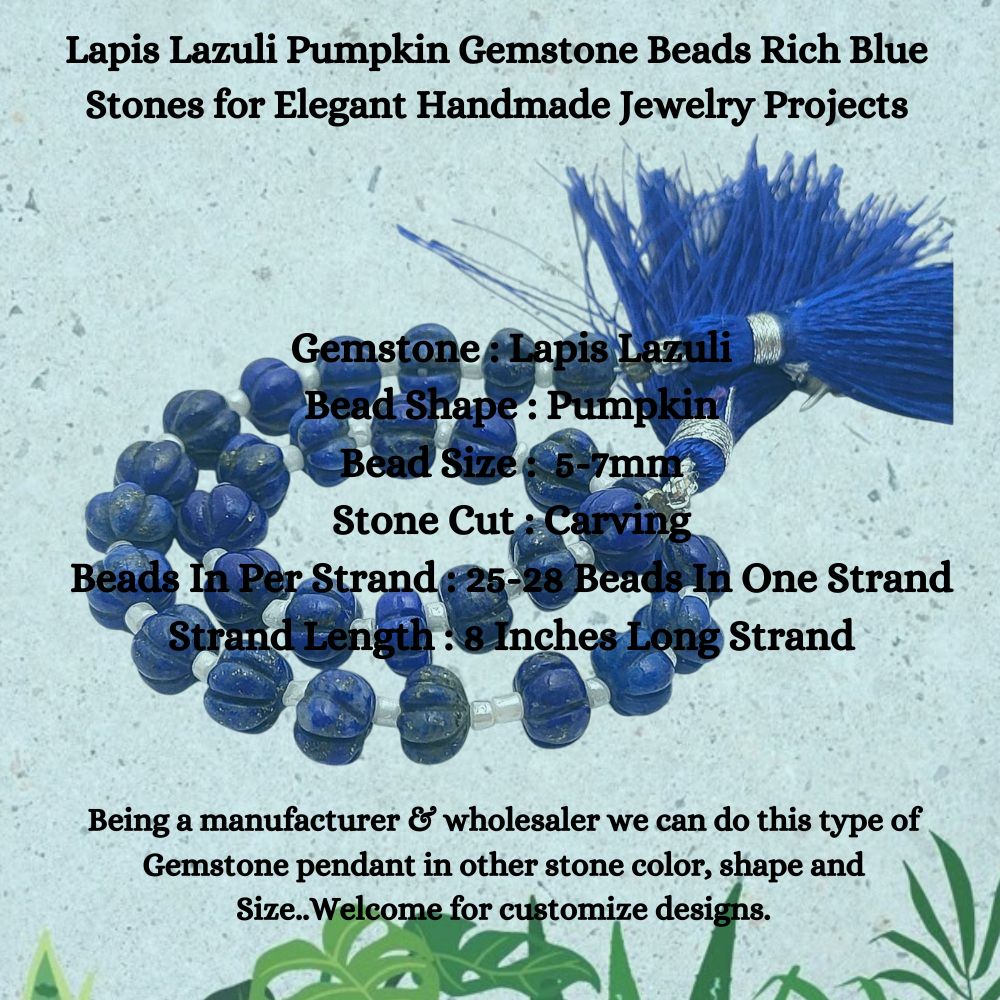 Lapis Lazuli Pumpkin Beads – Stunning Rich Blue Stones for Elegant Jewelry Creations