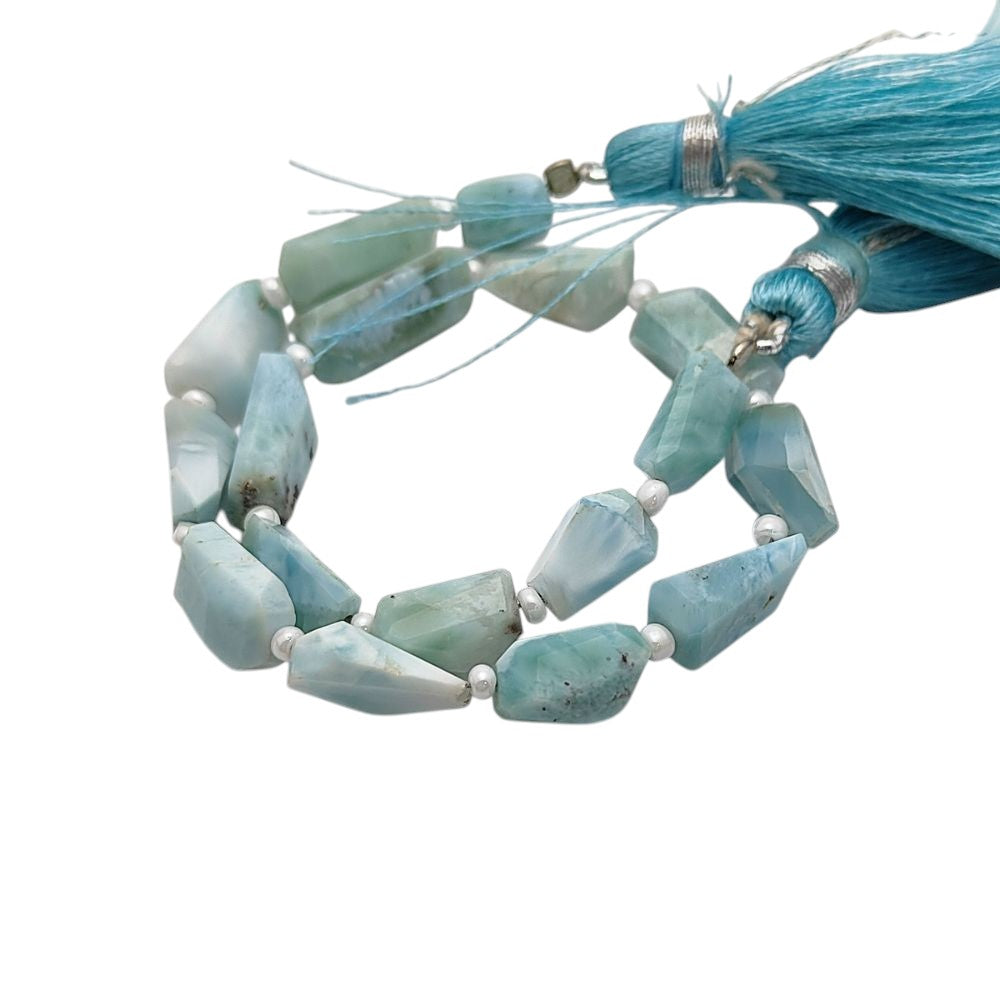 Larimar Gemstone Beads Faceted Nugget 5-12mm for Jewelry Making & Crafts