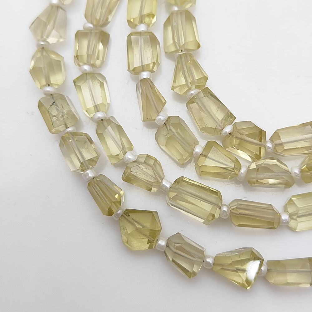 Lemon Quartz Gemstone Nugget Beads 5-12mm Faceted Stones for Jewelry Making