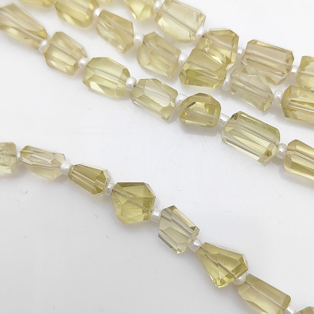 Lemon Quartz Gemstone Nugget Beads 5-12mm Faceted Stones for Jewelry Making
