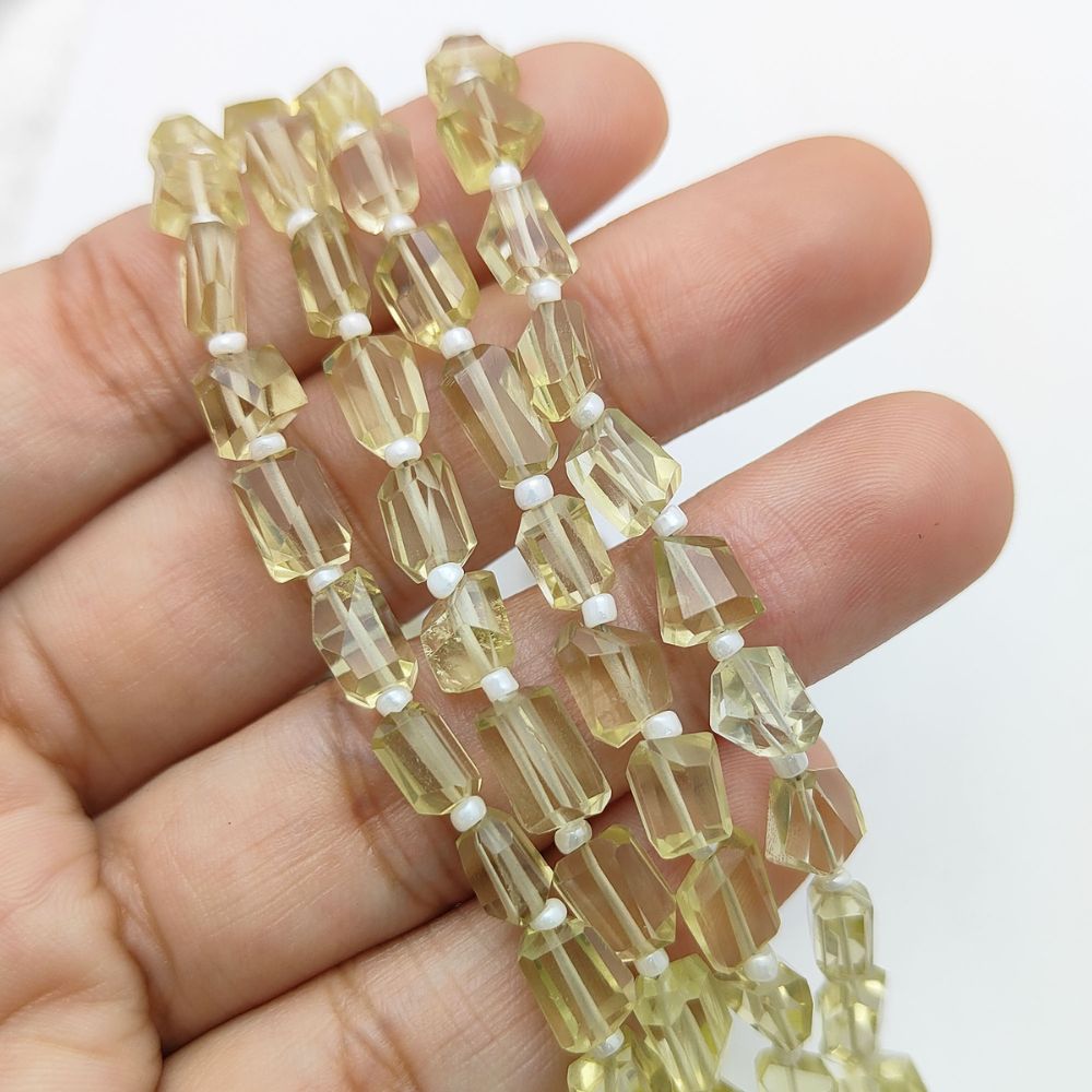 Lemon Quartz Gemstone Nugget Beads 5-12mm Faceted Stones for Jewelry Making