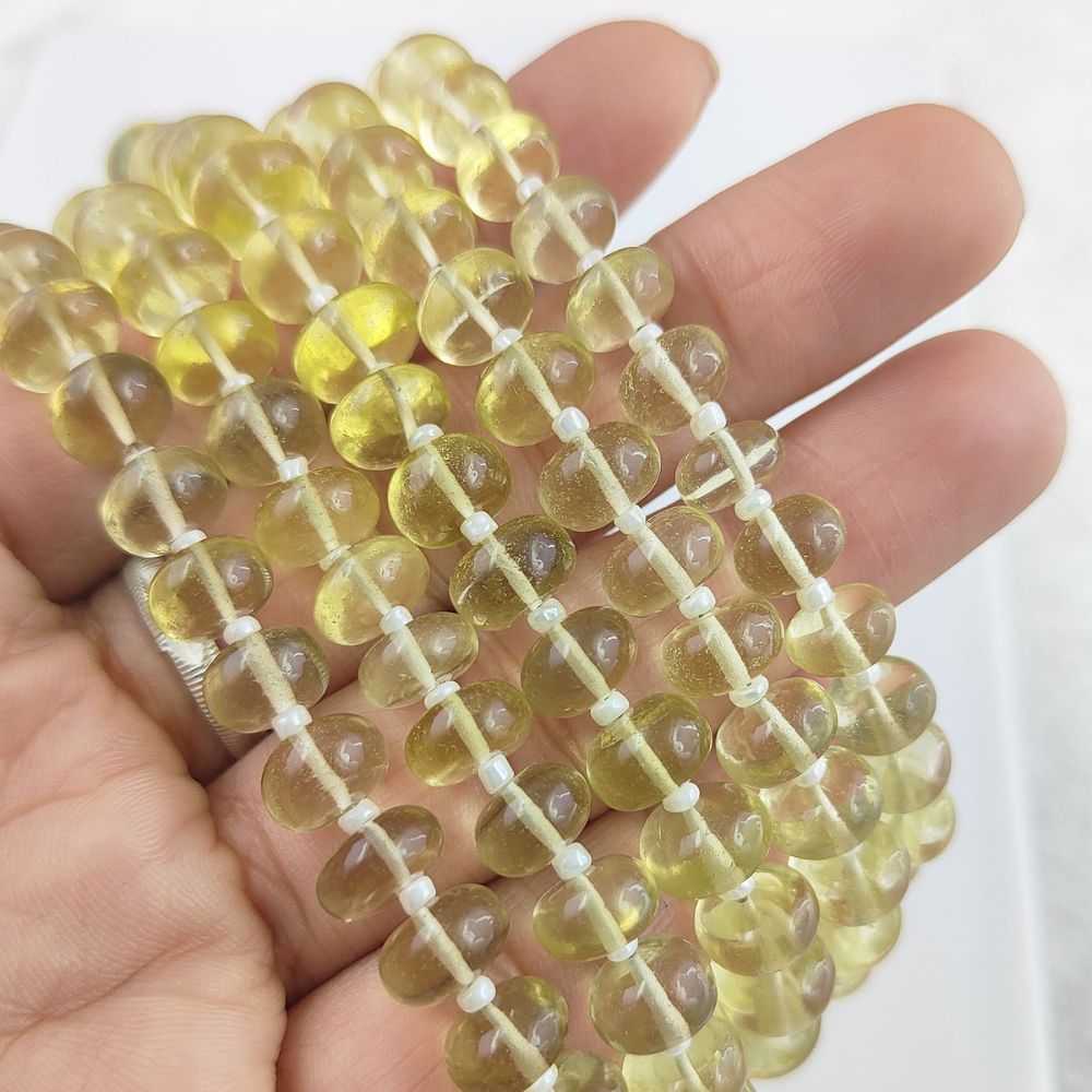 Lemon Quartz Rondelle Beads High-Quality Jewelry Supply