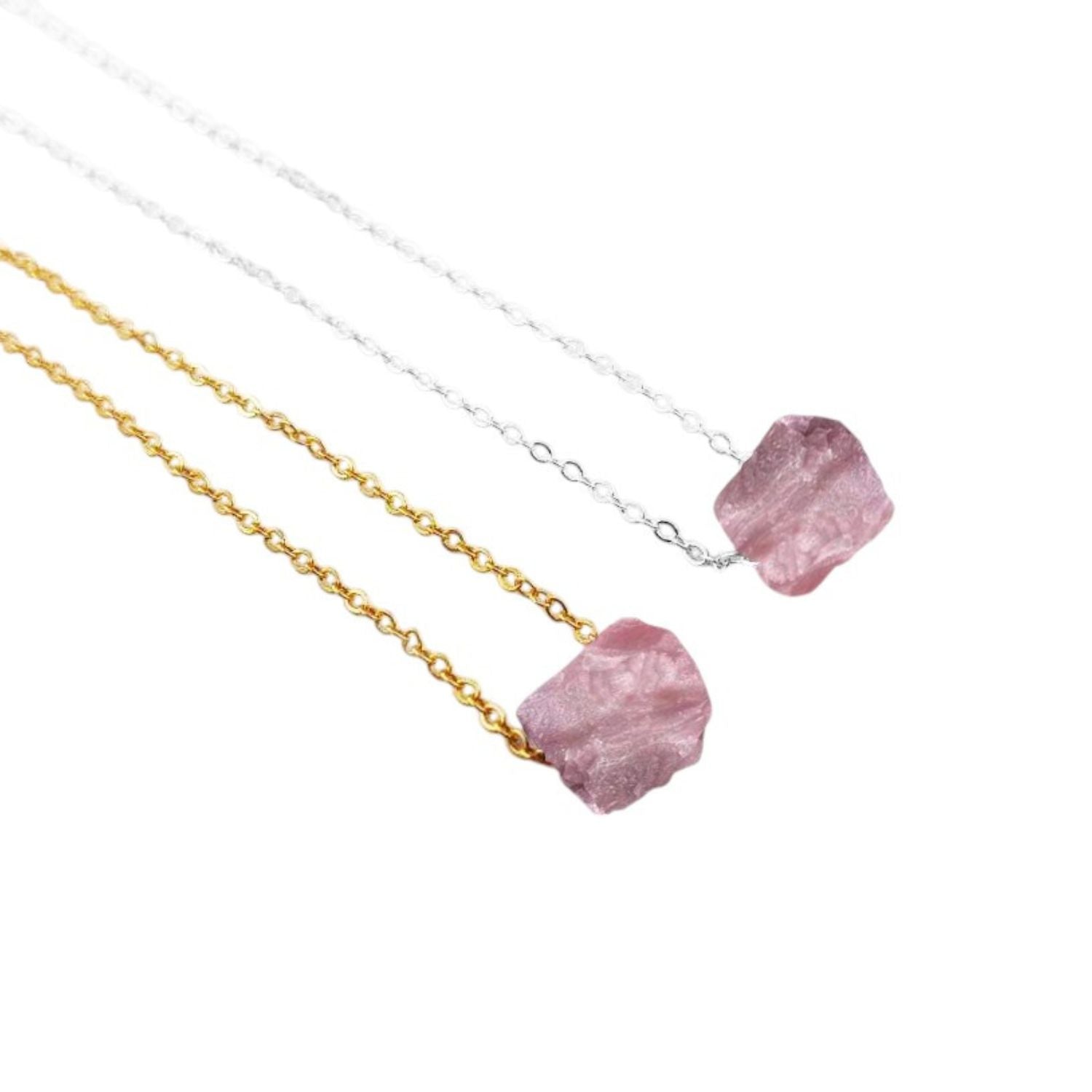 Pink Opal Pendant Necklace – Handmade Healing Crystal Jewelry