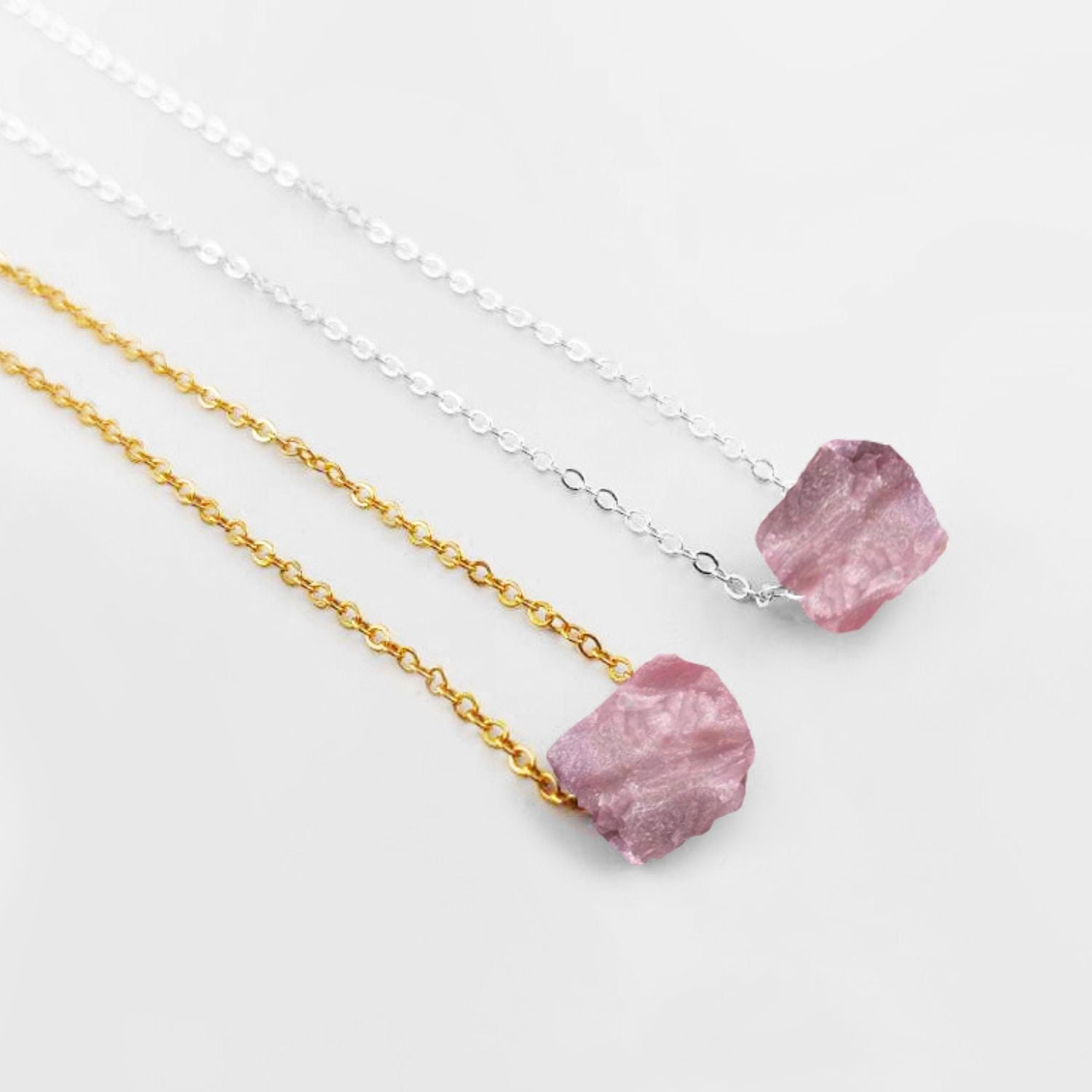 Natural Pink Opal Necklace – Elegant Boho Jewelry Gift