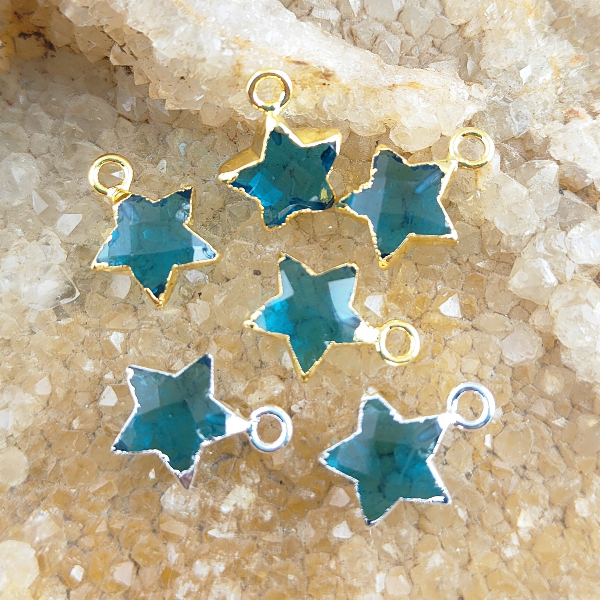 London Blue Topaz Star Shape Gemstone Pendant