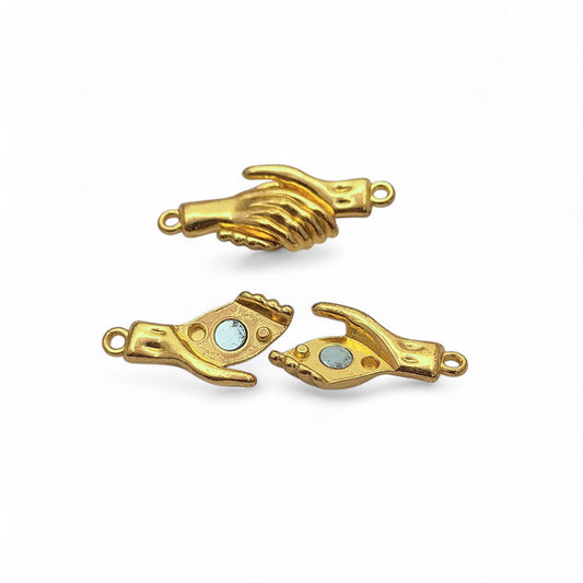 Magnetic Handshake Jewelry Clasp, Gold Hand Connector for Bracelets & DIY Jewelry Making, Friendship Gift Component – Selling Per Piece