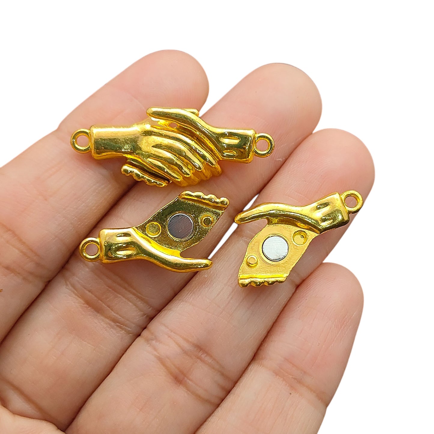Magnetic Handshake Jewelry Clasp, Gold Hand Connector for Bracelets & DIY Jewelry Making, Friendship Gift Component – Selling Per Piece