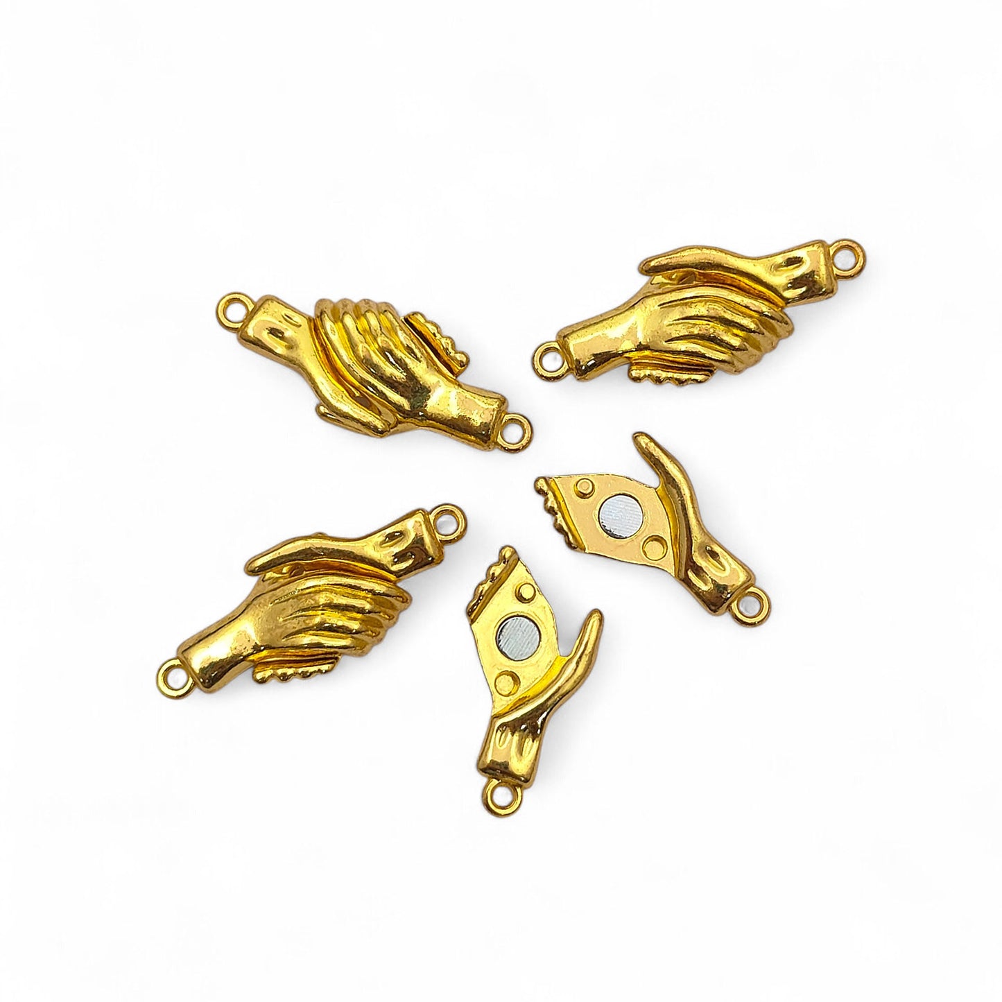 Magnetic Handshake Jewelry Clasp, Gold Hand Connector for Bracelets & DIY Jewelry Making, Friendship Gift Component – Selling Per Piece