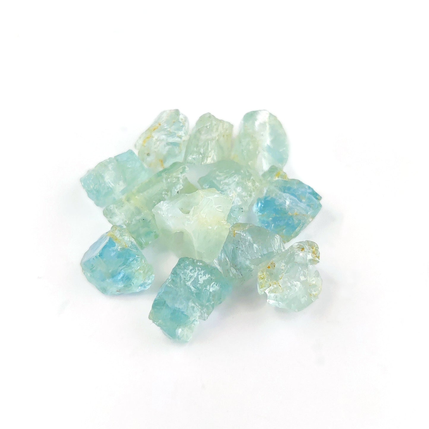 March Birthstone Natural Aquamarine 3mm Drilled Loose Gemstones for DIY