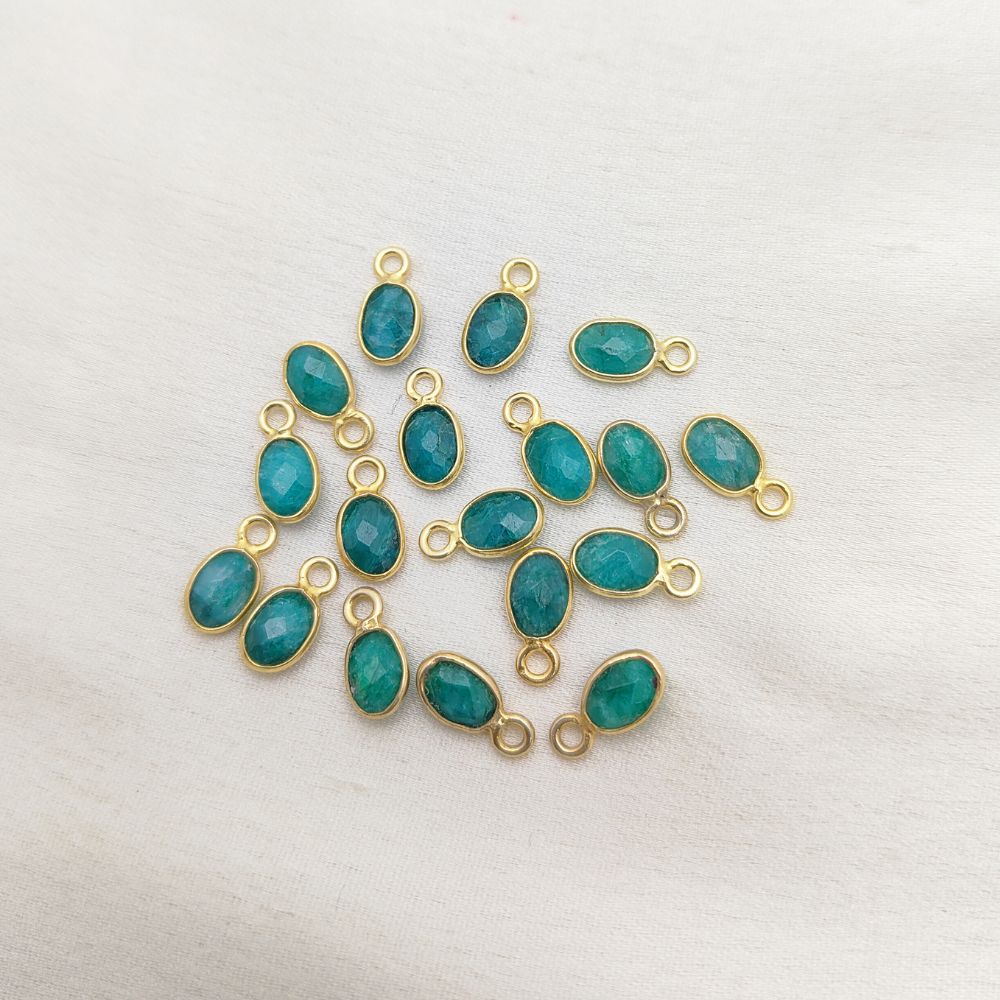 Gold-plated emerald birthstone pendant for May birthdays