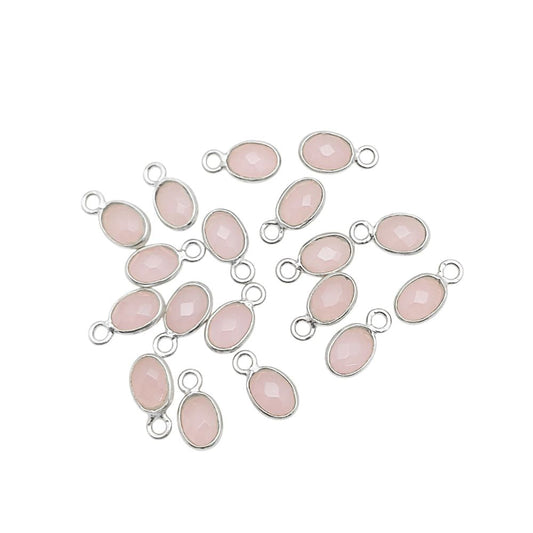 Minimalist Pink Chalcedony Pendant in 925 Sterling Silver