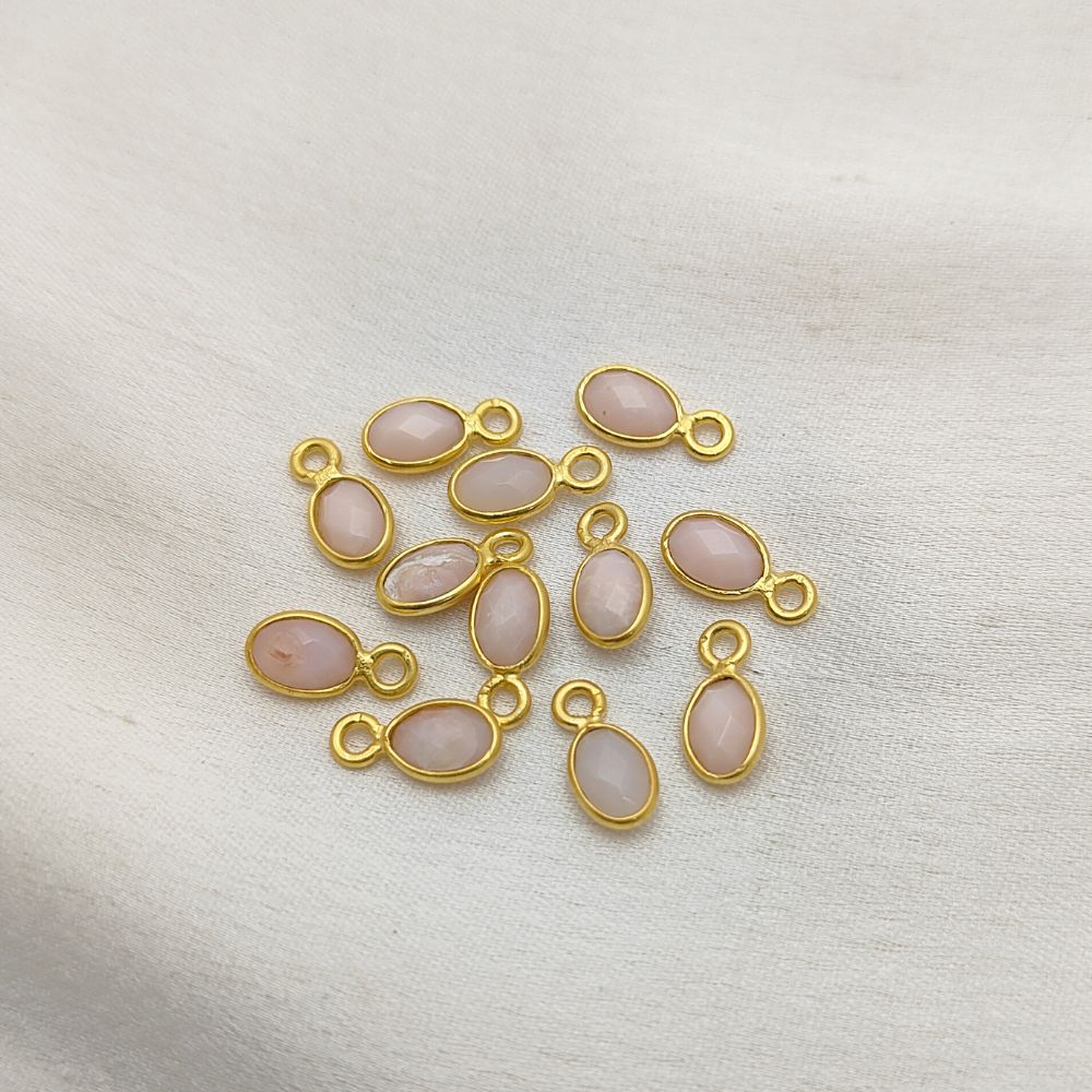 Dainty pink opal necklace, elegant oval gemstone jewelry
