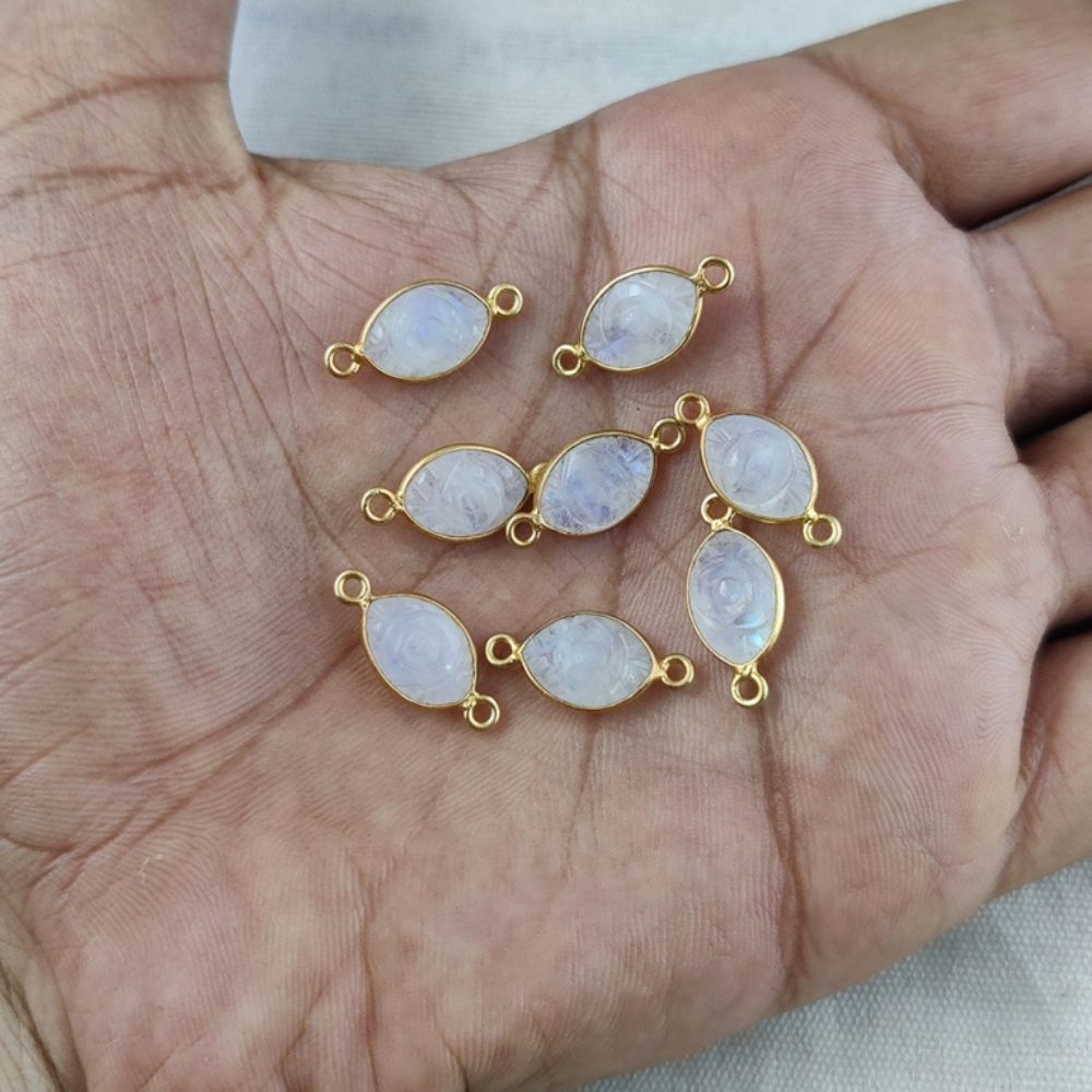 Bezel Set Moonstone Connector