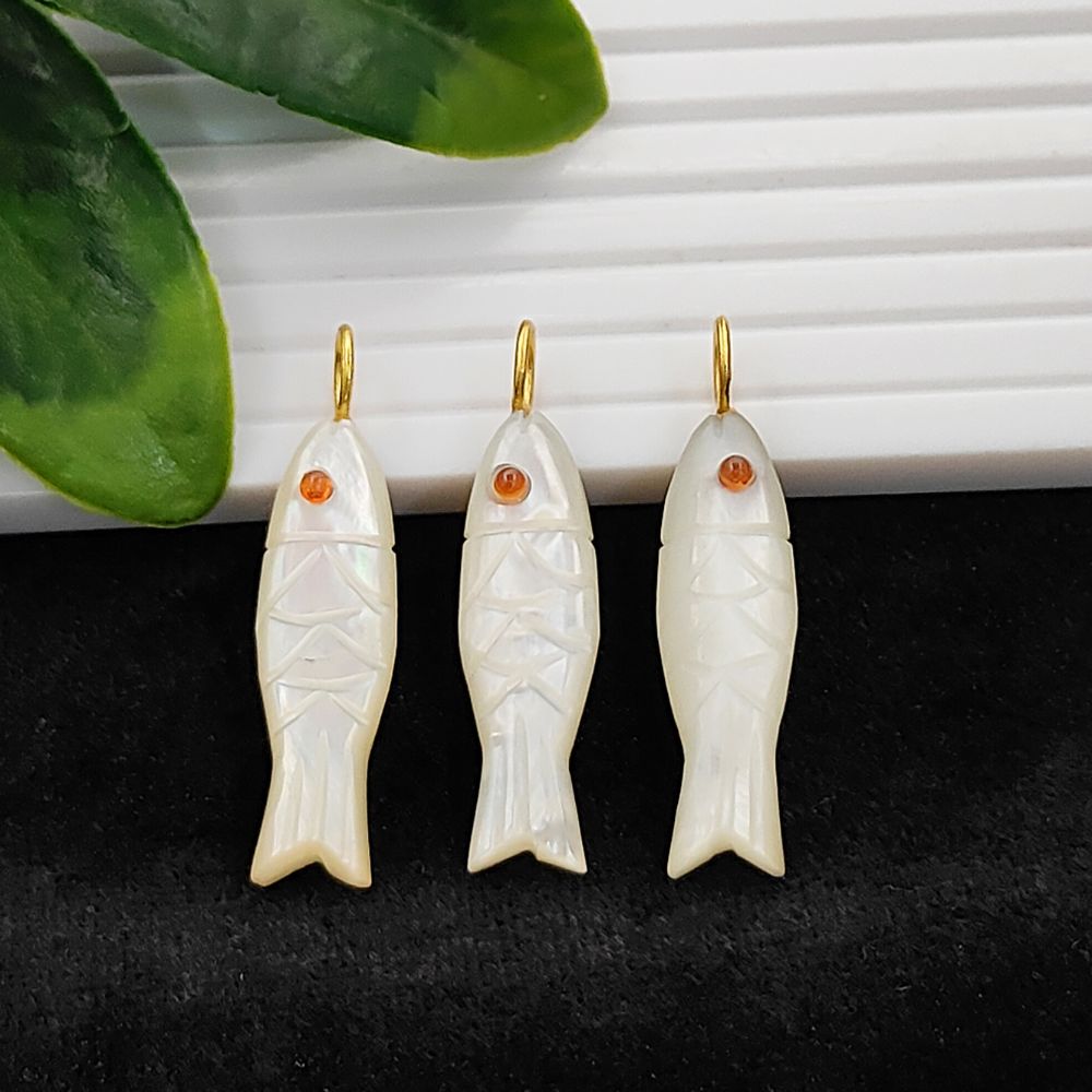 Sterling silver carved fish pendant nautical sea life charm