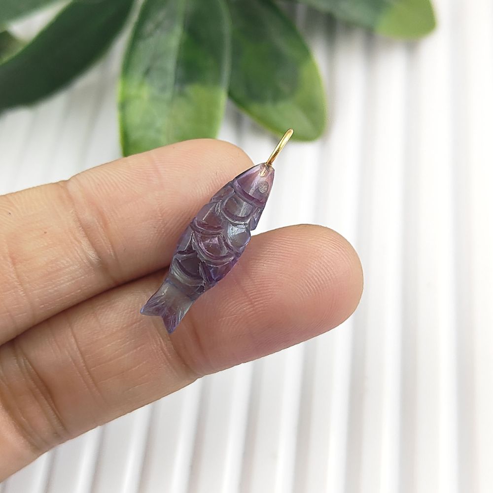 Colorful multi-fluorite crystal pendant for healing jewelry