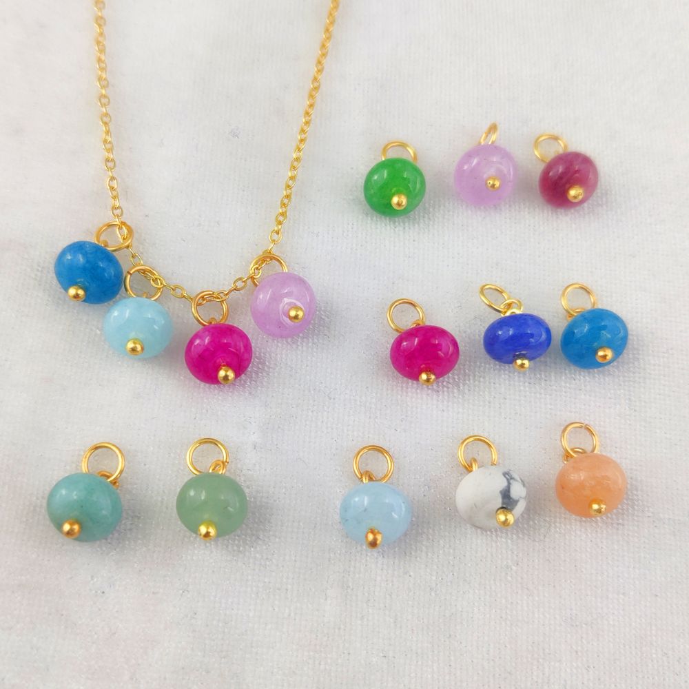 Handcrafted Multi-Gemstone Pendant – 8mm Beaded Charm for DIY Necklaces & Bracelets