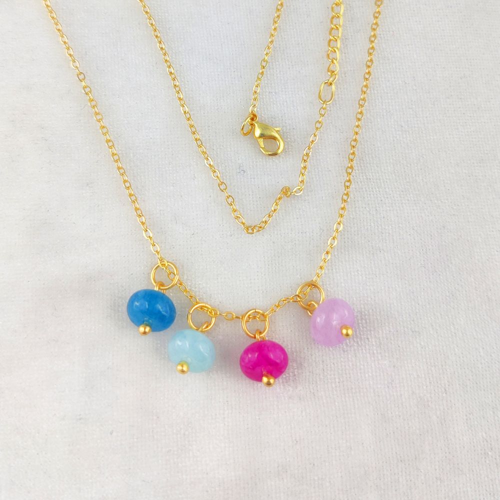 Colorful Birthstone Pendant – 8mm Gold Vermeil Multi-Gemstone Bead for Jewelry Making