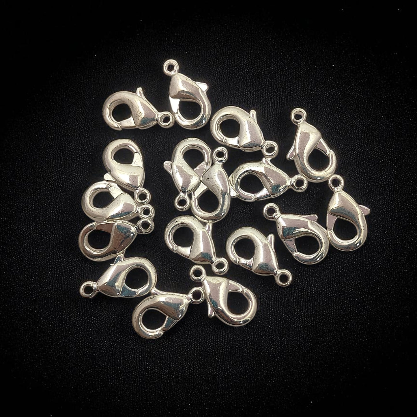Multi-Size Silver Plated Lobster Clasps Jewelry Making Components for Necklaces, Bracelets, and Handmade Crafting- 5 Piece Set