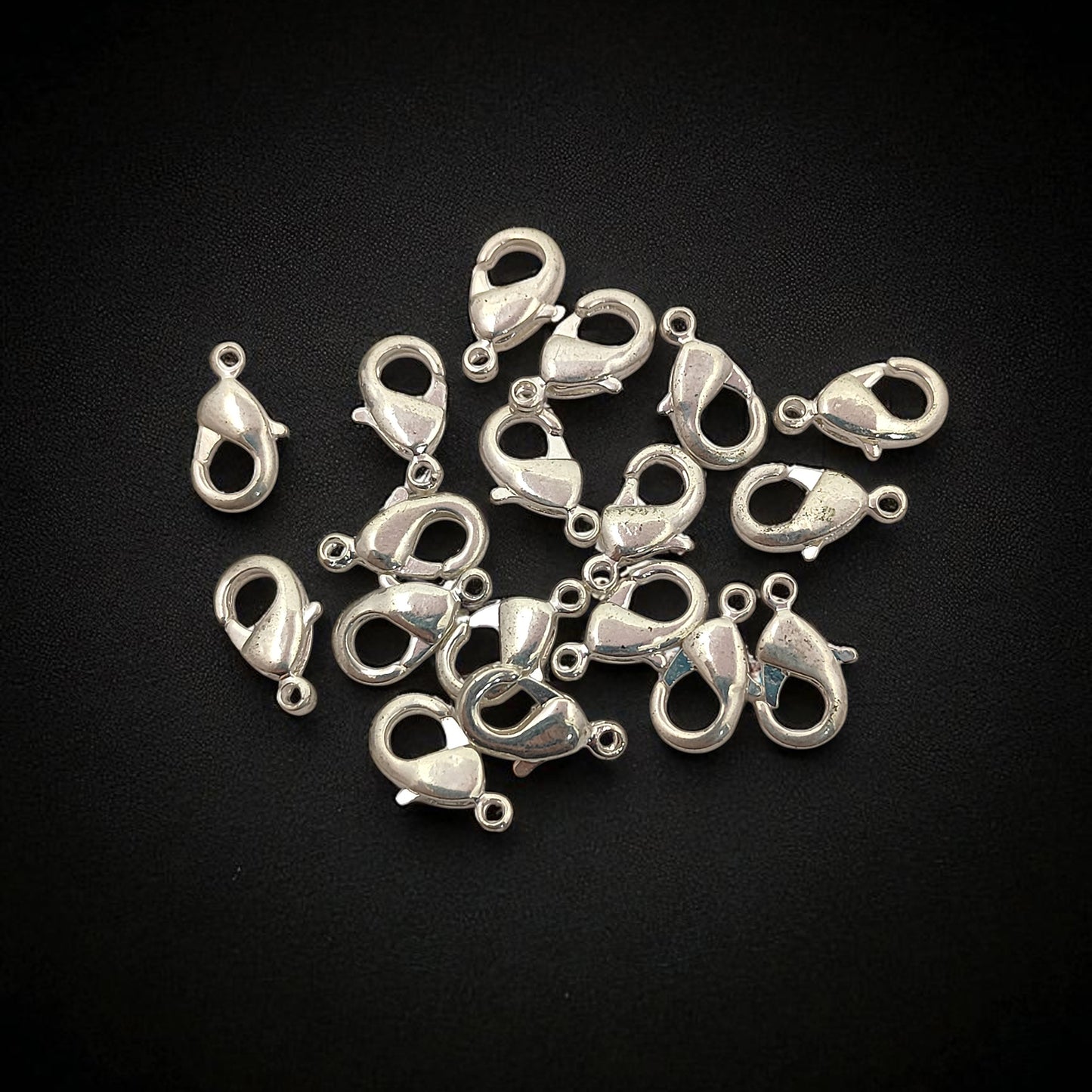 Multi-Size Silver Plated Lobster Clasps Jewelry Making Components for Necklaces, Bracelets, and Handmade Crafting- 5 Piece Set