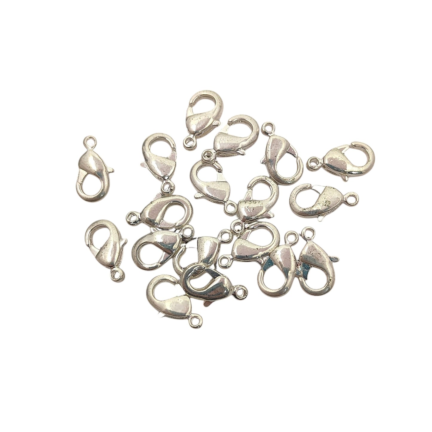 Multi-Size Silver Plated Lobster Clasps Jewelry Making Components for Necklaces, Bracelets, and Handmade Crafting- 5 Piece Set