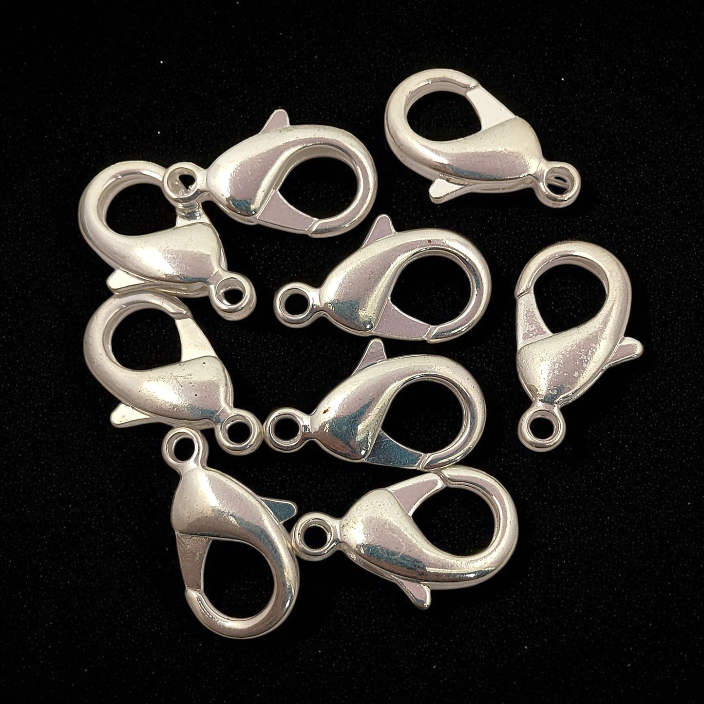 Multi-Size Silver Plated Lobster Clasps Jewelry Making Components for Necklaces, Bracelets, and Handmade Crafting- 5 Piece Set