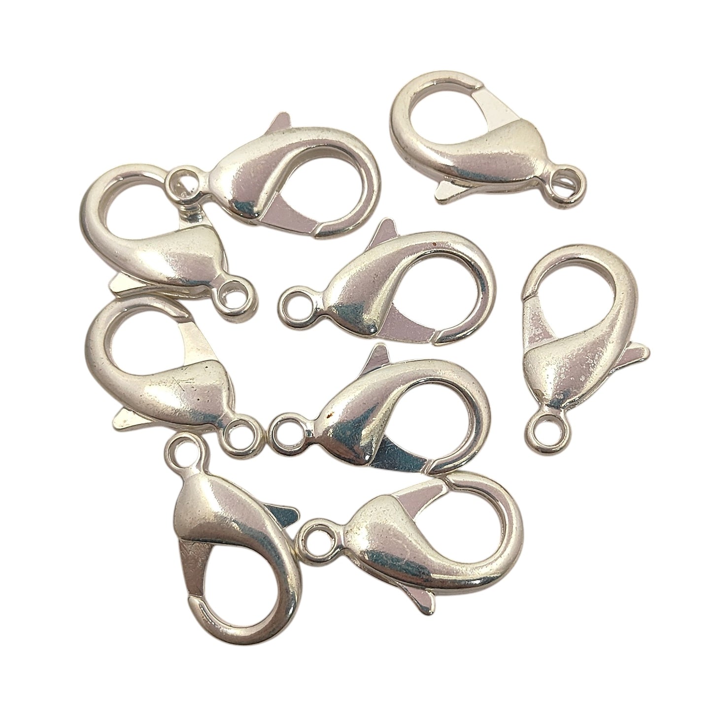 Multi-Size Silver Plated Lobster Clasps Jewelry Making Components for Necklaces, Bracelets, and Handmade Crafting- 5 Piece Set