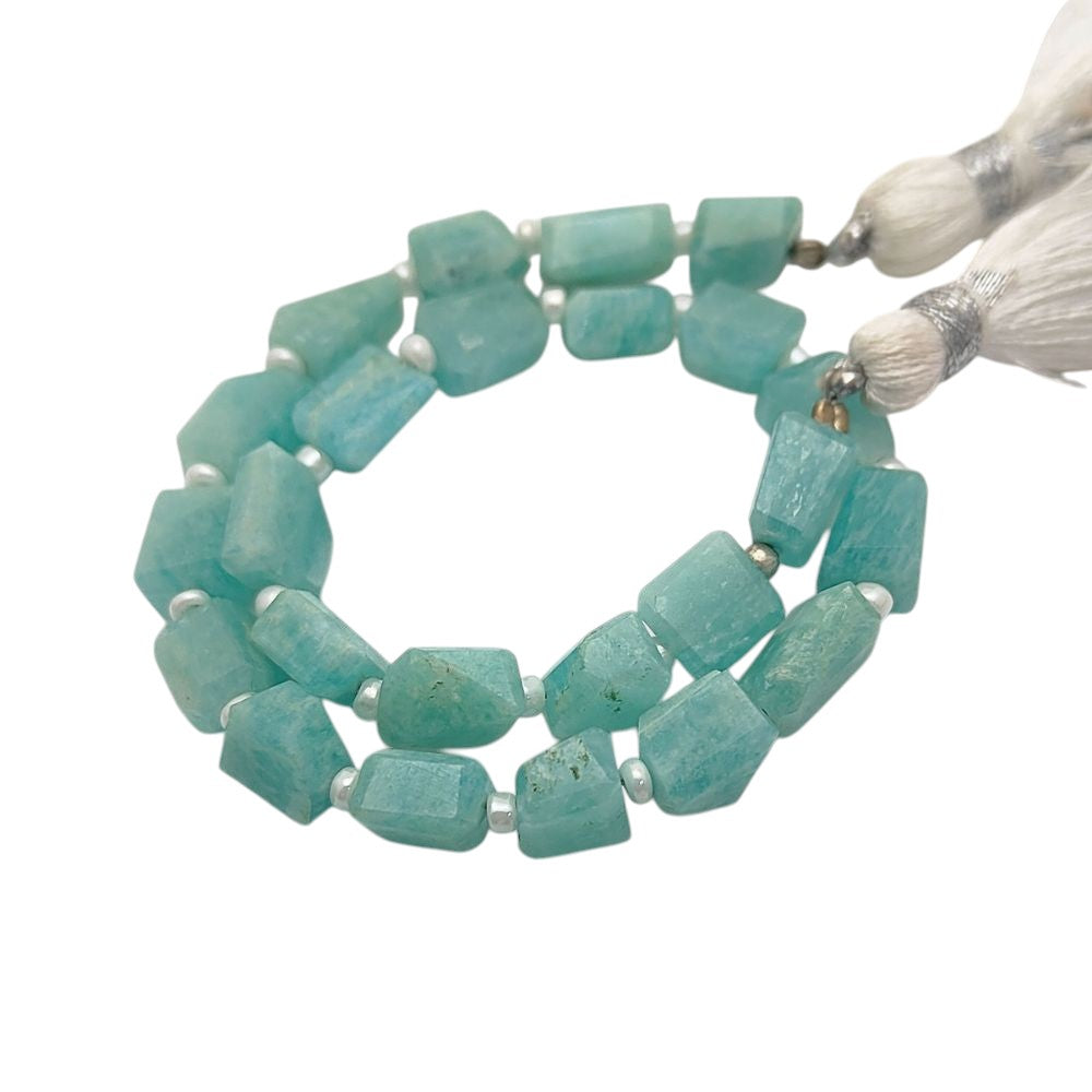 Natural Amazonite Gemstone Faceted Nugget Beads Unique 5-12mm Beads for Handmade Jewelry & Crafting