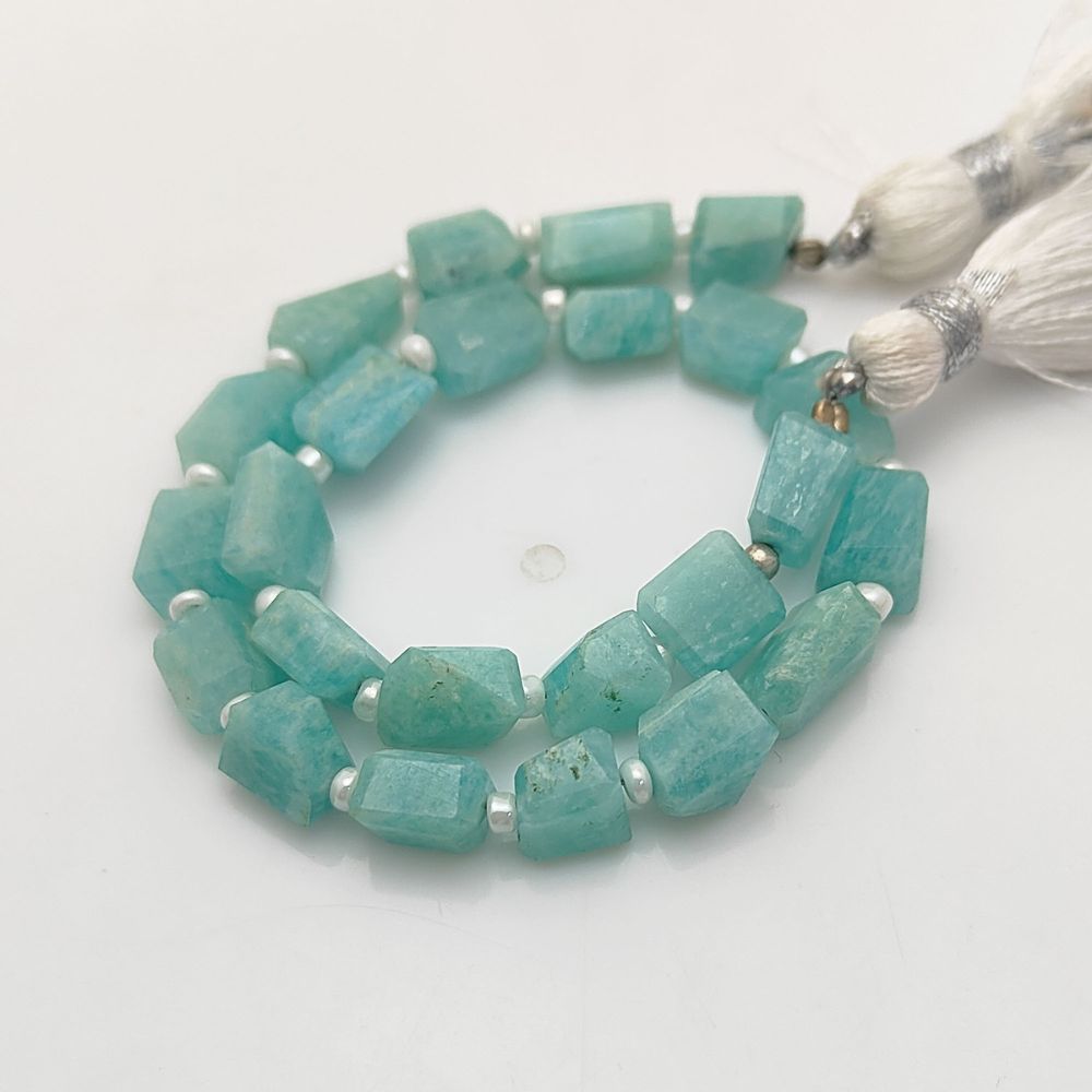 Natural Amazonite Gemstone Faceted Nugget Beads Unique 5-12mm Beads for Handmade Jewelry & Crafting