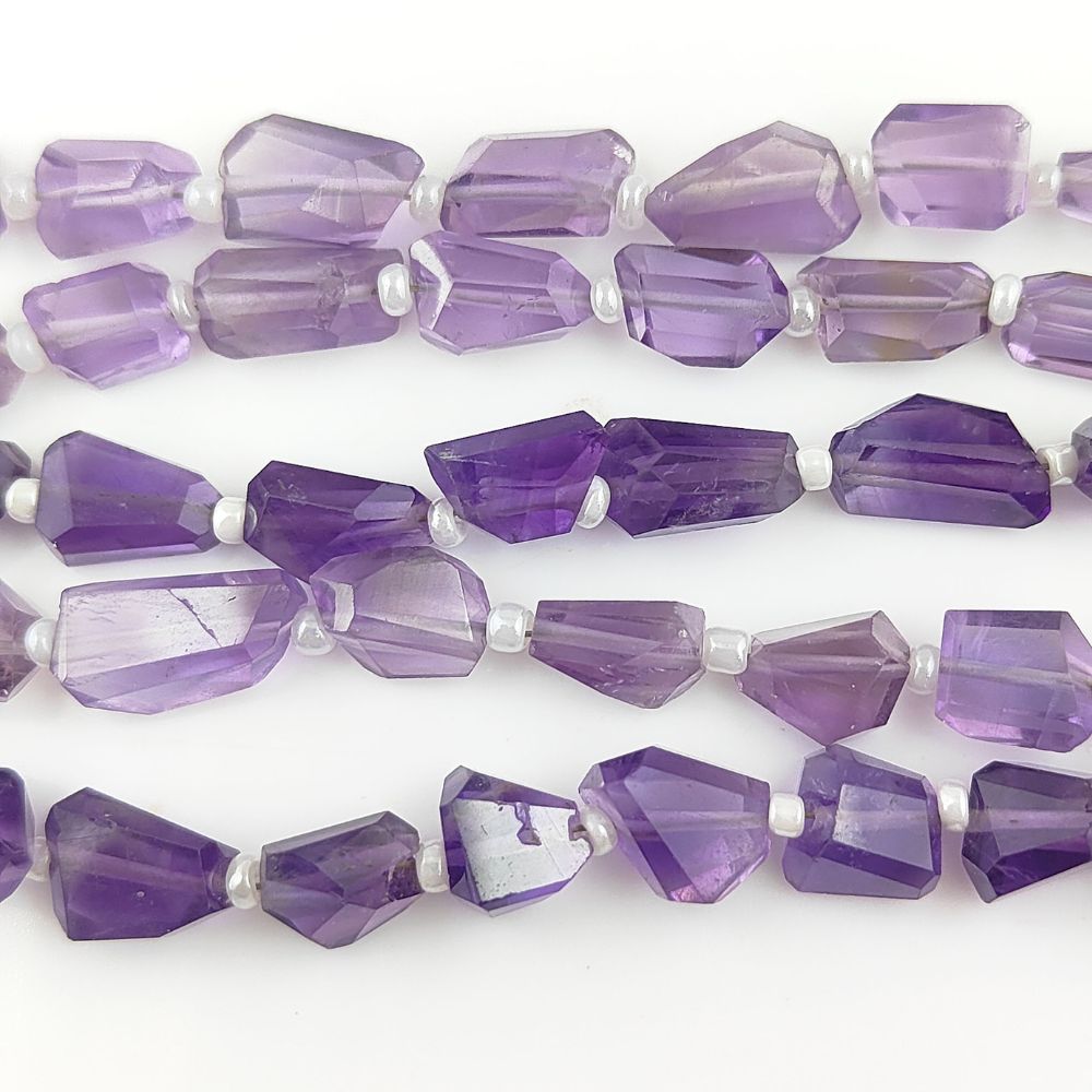 Natural Amethyst Faceted Nugget Beads 5-12mm Genuine Gemstone Beads for Handmade Jewelry, DIY Crafts
