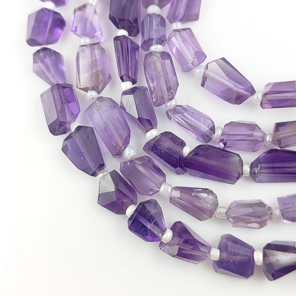 Natural Amethyst Faceted Nugget Beads 5-12mm Genuine Gemstone Beads for Handmade Jewelry, DIY Crafts