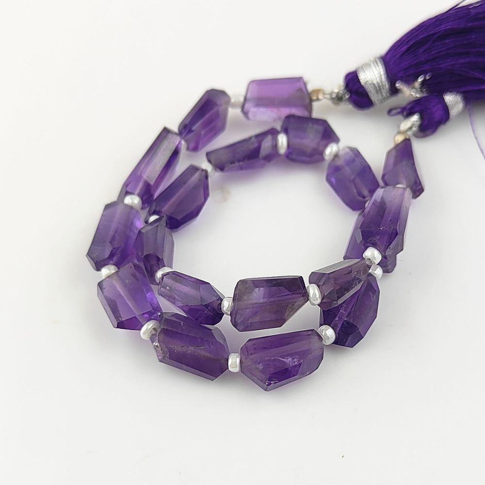 Natural Amethyst Faceted Nugget Beads 5-12mm Genuine Gemstone Beads for Handmade Jewelry, DIY Crafts