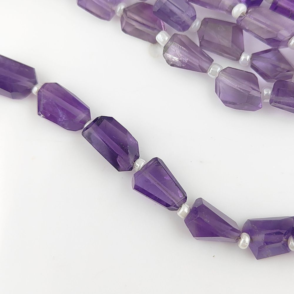 Natural Amethyst Faceted Nugget Beads 5-12mm Genuine Gemstone Beads for Handmade Jewelry, DIY Crafts