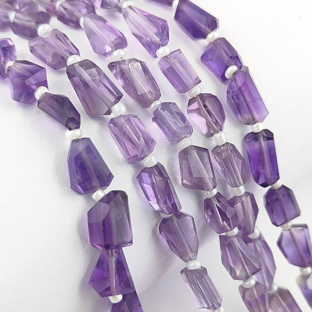 Natural Amethyst Faceted Nugget Beads 5-12mm Genuine Gemstone Beads for Handmade Jewelry, DIY Crafts