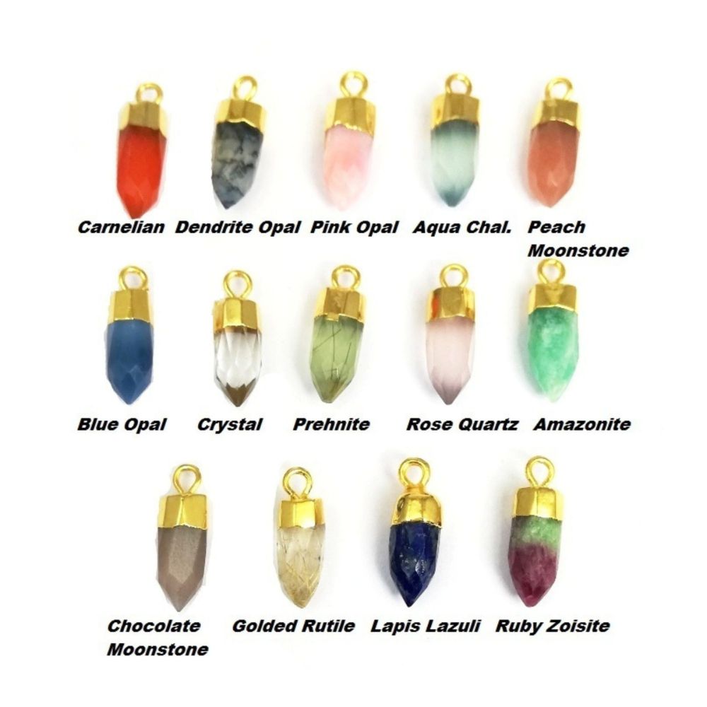 Natural Multi-Gemstone Point Pendant