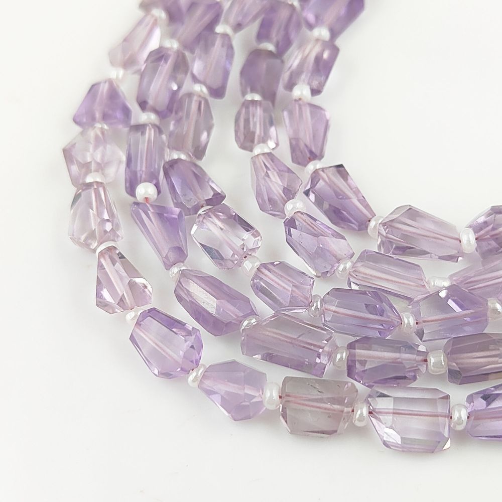 Natural Pink Amethyst Faceted Nugget Beads 5-12mm Unique Gemstones for Handmade Jewelry & DIY Crafts