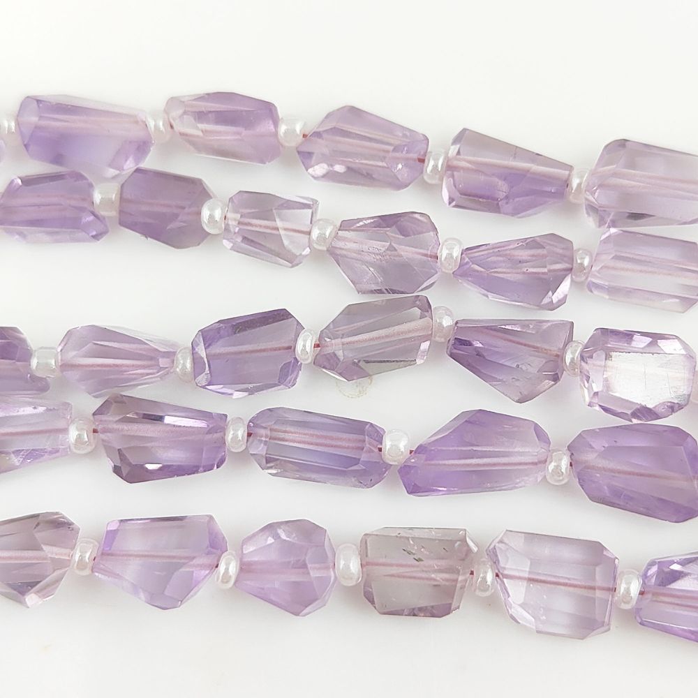 Natural Pink Amethyst Faceted Nugget Beads 5-12mm Unique Gemstones for Handmade Jewelry & DIY Crafts