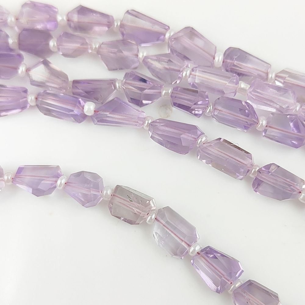 Natural Pink Amethyst Faceted Nugget Beads 5-12mm Unique Gemstones for Handmade Jewelry & DIY Crafts