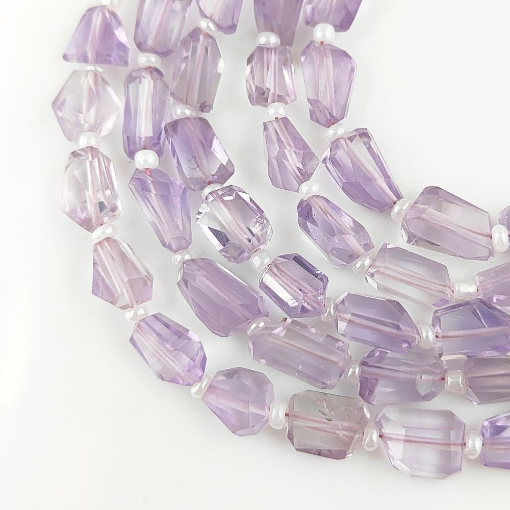 Natural Pink Amethyst Faceted Nugget Beads 5-12mm Unique Gemstones for Handmade Jewelry & DIY Crafts