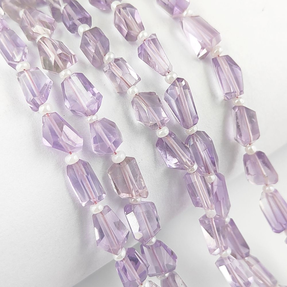 Natural Pink Amethyst Faceted Nugget Beads 5-12mm Unique Gemstones for Handmade Jewelry & DIY Crafts