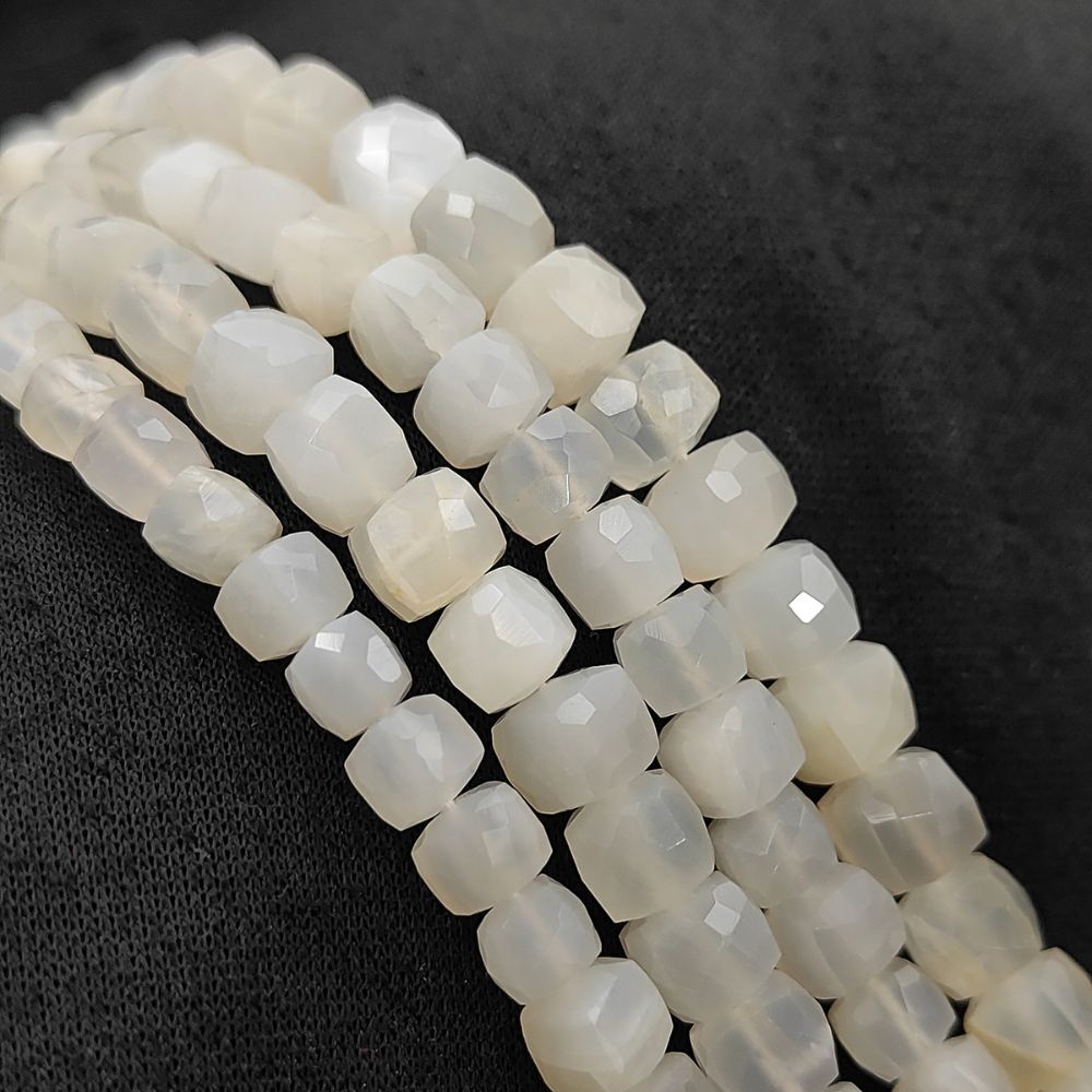 Natural White Moonstone Jewelry Making Beads, Faceted Milky White Gemstone Beads for Minimalist Bracelets & Necklaces – Selling Per Strand