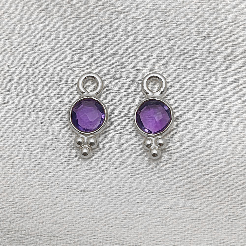 Natural Purple Amethyst Gemstone Charm Pendant for DIY Jewelry