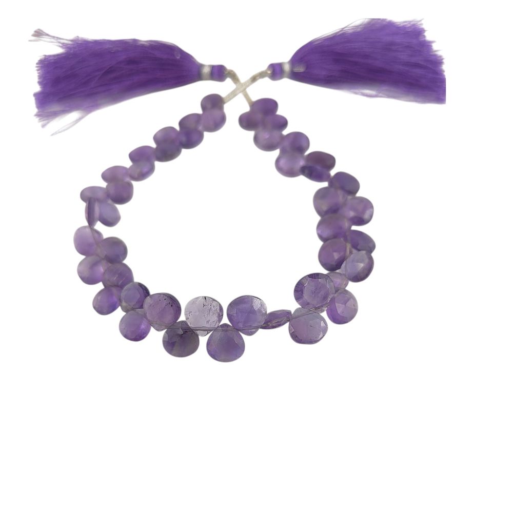 Natural Amethyst Heart Beads – Perfect Gemstone for DIY Jewelry Creations