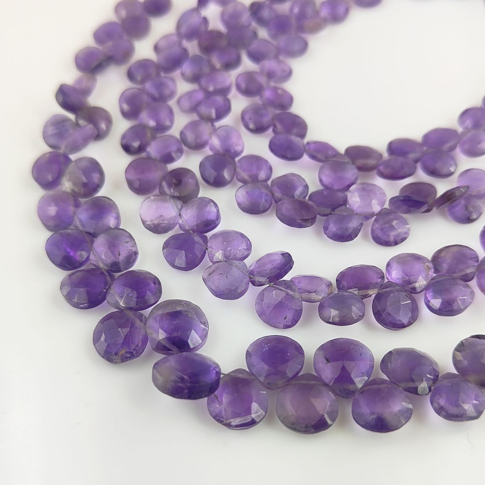 Amethyst Gemstone Beads – Vibrant Heart Shaped Beads for Crafting and Beading Projects