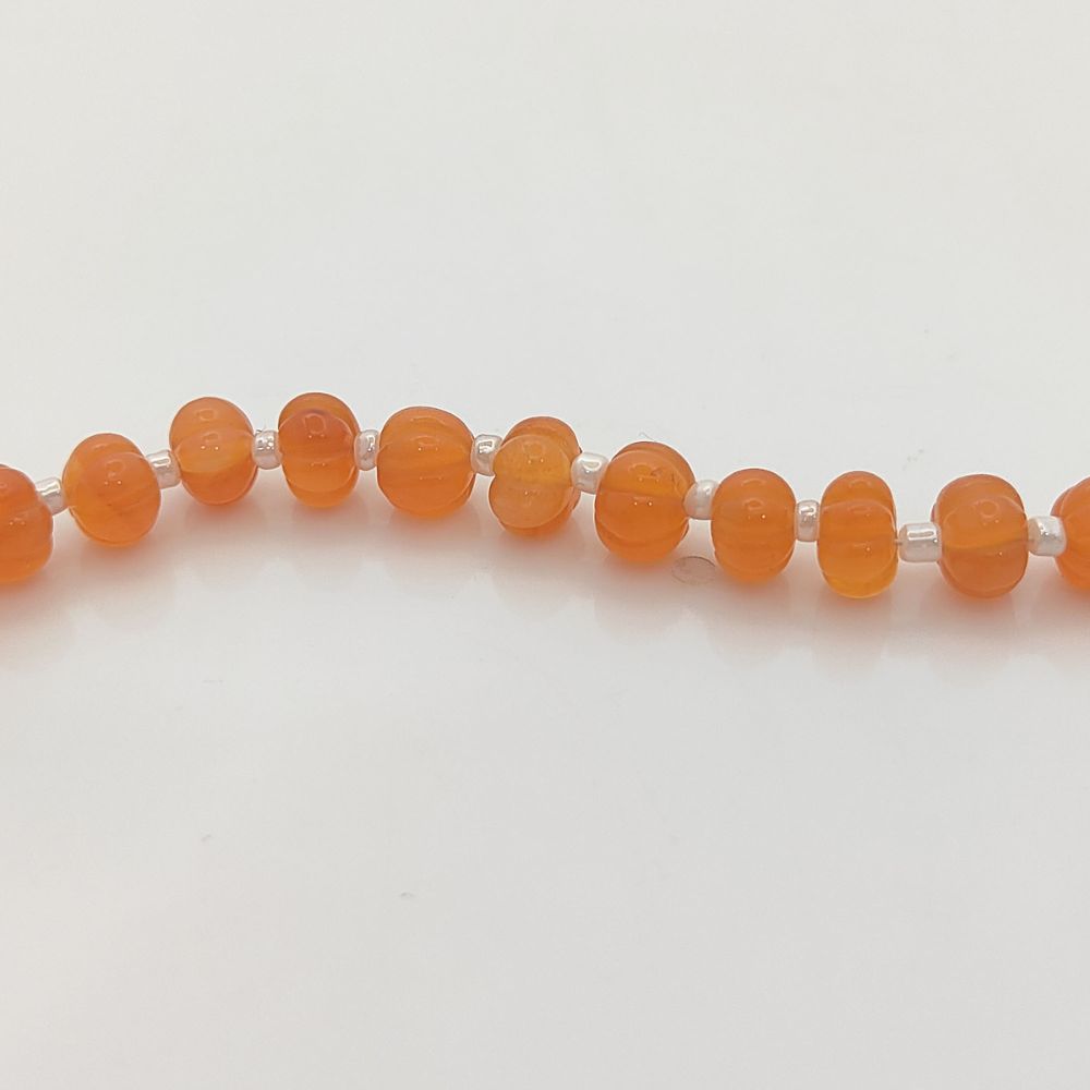 Natural Carnelian Gemstone Pumpkin Beads Jewelry Making Supplies for Creative Projects